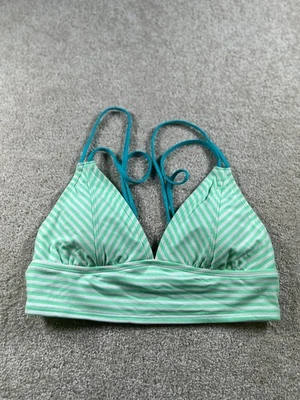 Top de bikini acolchado a rayas verdes medio Mossimo para mujer Foto 1 de 4