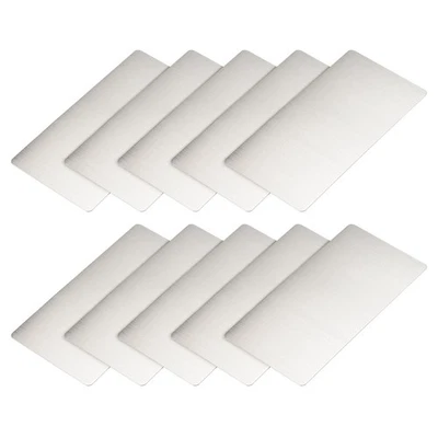 10Pcs Blank Metal Card 100x50x0.4mm Brushed 201 Stainless Steel Silver Tone - Image 1 of 4