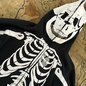 Vintage Skelett Halloween Hoodie Sweatshirt -ed hardy Jugend Größe 12 Y2k  - Bild 1 von 13