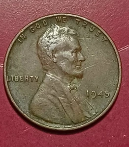 1945 Lincoln (Weizen) Penny ohne Münzzeichen | zirkuliert mit begrimierter Rückseite - Bild 1 von 2