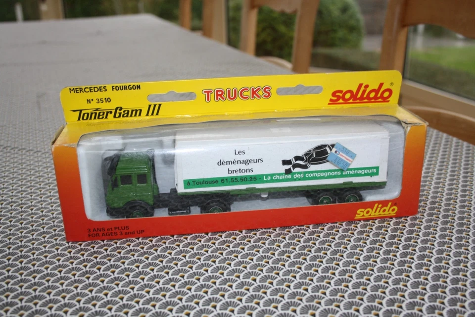 Voiture miniature Solido Toner Gam III Mercedes Déménageurs Bretons 1/50 Ré 3510 - Photo 1/4