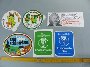 Lot de 6 autocollants sticker SR1 SR2 SR3 Saarlandwelle Aufkleber VINTAGE D8 - Imagen 1 de 1