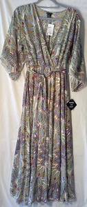 KATE AND LILY, WOMEN'S 6, MAXI LONG SHEER PRINT LIGHTWEIGHT DRESS, NEW TAGS - Picture 1 of 14