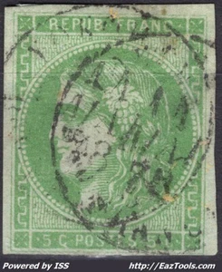 FRANCE BORDEAUX 5c VERT N° 42B AVEC CAD DE YOKOHAMA JAPON DU 14/03/1878 A VOIR - Picture 1 of 2