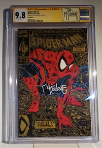 SPIDER-MAN #1 GOLD CGC 9.8 Signed Todd McFarlane CUSTOM LABEL FREE SHIPPING - Imagen 1 de 3