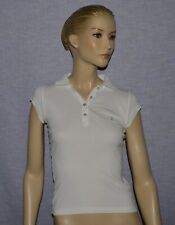 JUICY COUTURE SZ S SMALL WHITE POLO SHIRT DOG LOGO TOP MADE IN USA