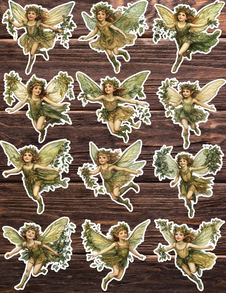 Juego de pegatinas de vinilo troqueladas Green Forest Fairy álbum de recortes portátil botella de agua  Foto 1 de 1