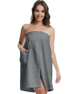 Bath Towel Robe for Women Lightweight Soft Towel Wraps Comfortable Bathrobe P... - Picture 1 of 7