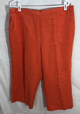 Pantalones de Verano Alfred Dunner Naranja Capri Pull On Talla 18 Bolsillos y uno en la pierna Foto 1 de 4