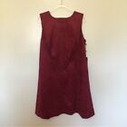 Adrianna Papell Scuba Faux Suede Fit & Flare Garnet New 16W