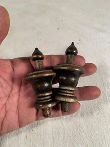 pair of Wood Finials for Furniture or Clock adornment pieces - Imagen 1 de 3