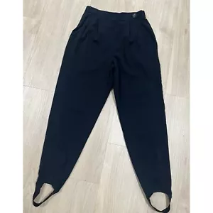 Vintage Kathie Lee Size 4 Petite Black Stirrup Pants - Picture 1 of 5