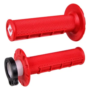 Odi V2 Half Waffle MX Lock-On Grips Red For KTM 250 MXC 1996,1998-2002 - Picture 1 of 2