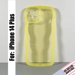 Case for iPhone 14 Plus - Frosted Yellow Glow | Wavy Edges | Slim Contoured Grip - Picture 1 of 13