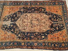 Antique Bijar Rug Perssian c1900 Farmhouse Chic Hand Knotted Distressed 