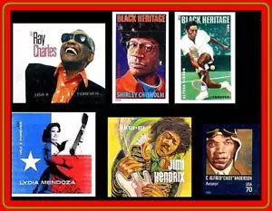 USA 2013/14 x6 Non Dentellato Francobolli MNH Musica, Nero Heritage - Foto 1 di 1