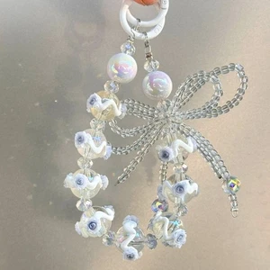 Bowknot Mobile Phone Strap Beaded Phone Lanyard Fashion Phone Charm Rope - Photo 1 sur 15