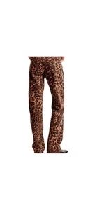 Abercrombie & Fitch Curve Love Jeans 34 Leopard Print Low Rise Baggy - Picture 1 of 9