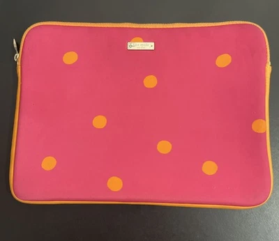 Kate Spade New York iPad/Laptop Manga Rosa Laranja Bolinhas Neoprene 13 Polegadas - Imagem 1 de 4