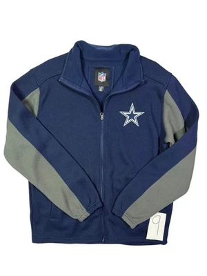 Chaqueta del equipo de fútbol americano Dallas Cowboys para hombre grande azul con logotipo tejido cremallera completa Foto 1 de 4