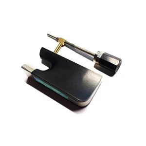 4/4 Cello Bow Ebony Frog Nickel Silver Abalone Frog + Screw Button - Picture 1 of 5