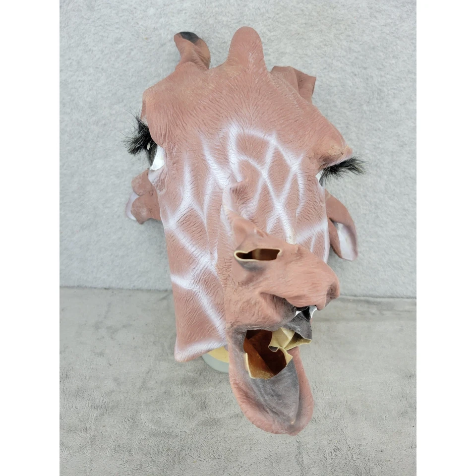 Máscara de jirafa adulto disfraz de Halloween cosplay cabeza de animal utilería de látex Foto 1 de 4