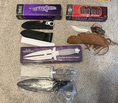 2 Cuchillos Hibben 1 Cuchillo Cubiertos United Cazador de Calaveras, Juego Pequeño, Daga de Sombras Foto 1 de 4