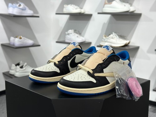 JORDAN Sneakers unisex moda AJ1 retrò basso frammento Travis Scott