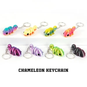 2PCS Plastic Chamaeleonidae Pendant Animal Key Chains Bag Ornament - Picture 1 of 14