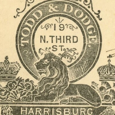 Harrisburg to York 1888 Todd & Dodge Advertising Cover 2c Postage #213 USA - Image 1 of 3