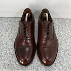 Bruno Magli Burgundy Mens Cap Toe Oxford Shoes 8W Made In Italy Vintage