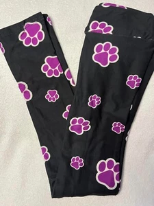 Purple Paw Prints NEW Kid's L/XL Size 7-12 Leggings FREE SHIPPING! - Picture 1 of 1
