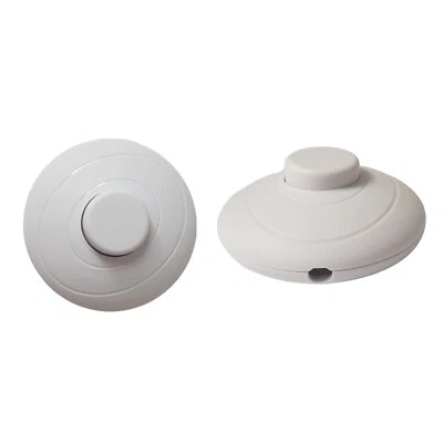 Fußschalter Rundfußschalter Druckschalter Schnurzwischenschalter Farbe weiß - Bild 1 von 4