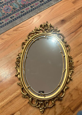 Vintage Large Syroco Ornate Gold Scroll Wall Mirror Hollywood Regency Gorgeous!