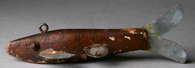 ВИНТАЖНАЯ ОЧЕНЬ СТАРАЯ ПРИМАНКА ДЛЯ ЛОВЛИ РЫБЫ СО ЛЬДОМ 5 ДЮЙМОВ ~ РЫБОЛОВНАЯ ПРИМАНКА НАРОДНОГО ИСКУССТВА - Изображение 1 из 4