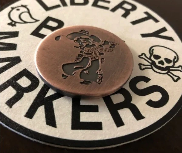 LIBERTY BALL MARKERS SWINGIN' PETE! OSU 1.5” Laser Engraved Custom Copper Golf Ball Marker!