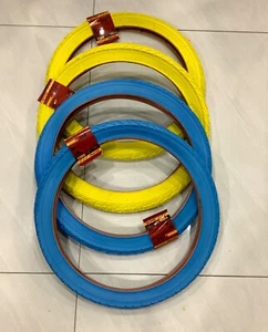 20x2.125 (57-406) VIER HOCHWERTIGE STRASSENDESIGN BLAUE UND GELBE BMX-REIFEN - Bild 1 von 7