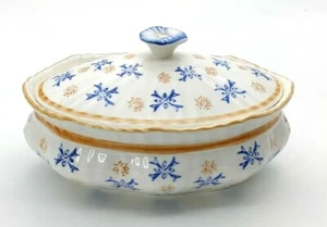 Cazuela cubierta ovalada Temp-tations Tara 2 QT plato mañana gloria azul sin estante - Imagen 1 de 5