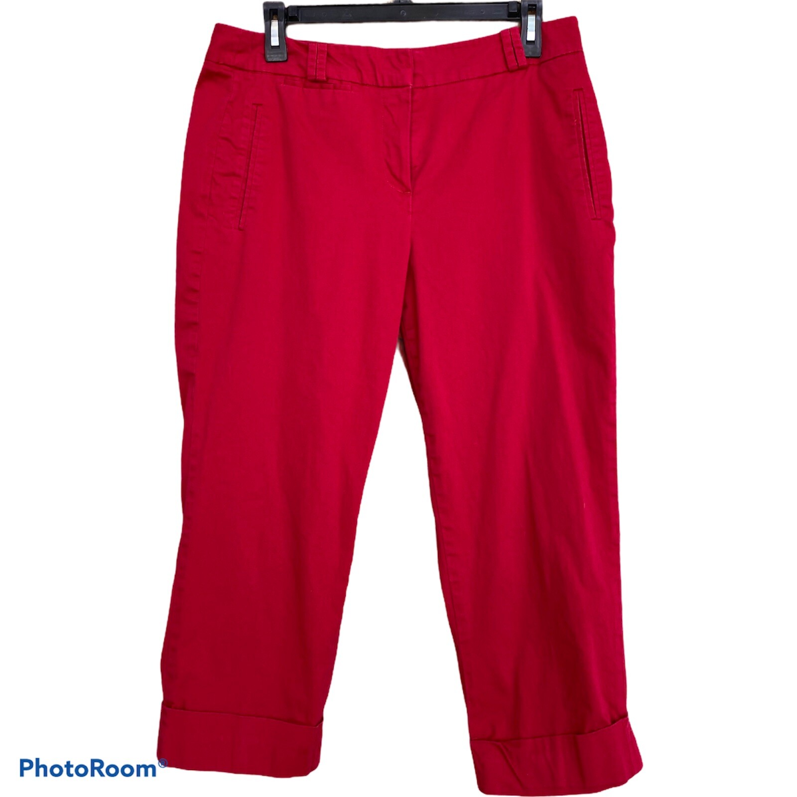 Women's Sando Red Cropped Cuffed Pants 