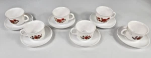 Juego de 6 tazas de té vintage Arcopal FRANCIA, tazas y platillos con patrón de flores - Imagen 1 de 8