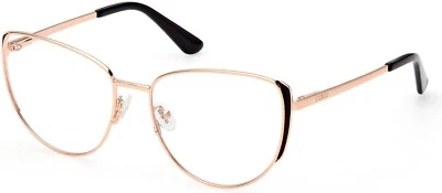 GUESS GU2904 Rose Gold 028 Cat Eye Metal Optical Eyeglasses Frame 53-16-140 2904 - Image 1 of 4