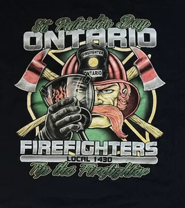 t-shirt vintage Ontario vigili del fuoco reparto giorno di San Patrizio irlandese - Foto 1 di 6
