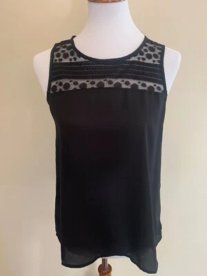 Blusa Papermoon for Stitch Fix Feminina Preta Detalhe de Renda Tamanho Pequeno - Imagem 1 de 4