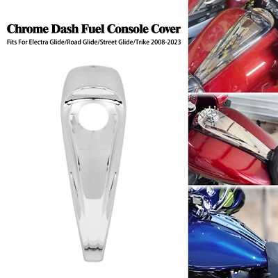 Consola de tablero de tanque de plástico cromado consola de bajo perfil apta para Harley Street Glide Foto 1 de 4