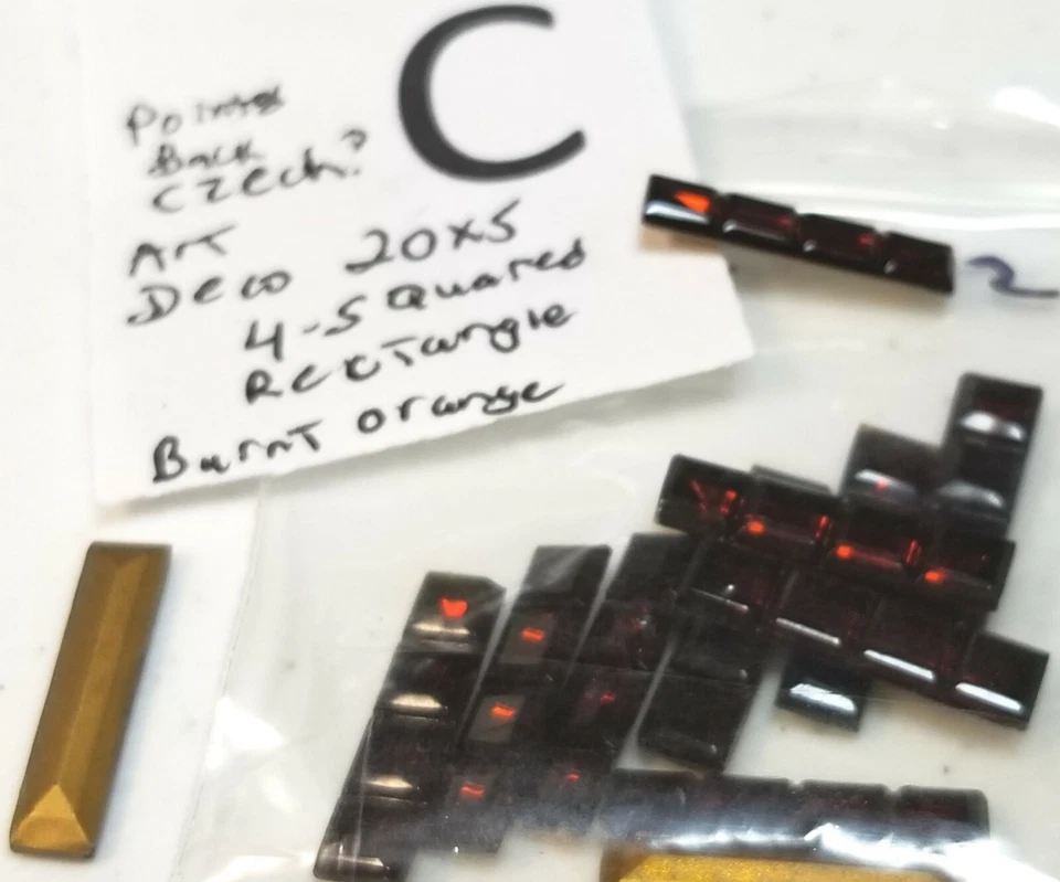 De Colección Art Deco Baguette Corte Cuadrado Checo Mezcla Tamaños Estrás Joyería Reparación 4011 Foto 1 de 1