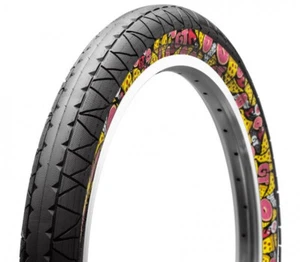 GT BMX Tires,Oldschool SE RETRO BMX POOL 20 X 2.3 JUNK FOOD BLACK DYNO NEW PAIR - Picture 1 of 2