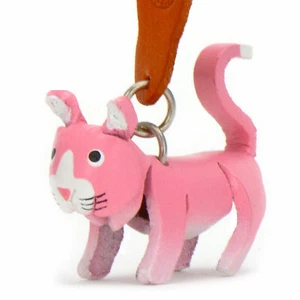 Schlüsselanhänger Leder Katzen Tier Figur - Frauen Kinder Mädchen - Bild 1 von 7