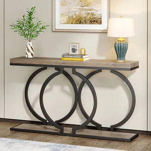 Tribesigns 140cm Gold Konsolentisch,Moderner Eingangsbereich,Flurtisch, Grau - Bild 1 von 5