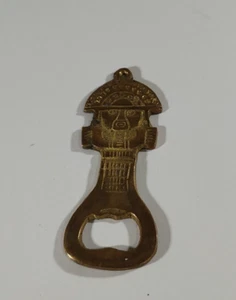 Bottle Opener Brass Church Key Inca Peruvian Mayan stye 3.5” In Length - Picture 1 of 7