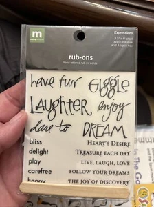 Making memories Rub-ons expressions Hand-Lettered Words 3.5"x4" New - Picture 1 of 3